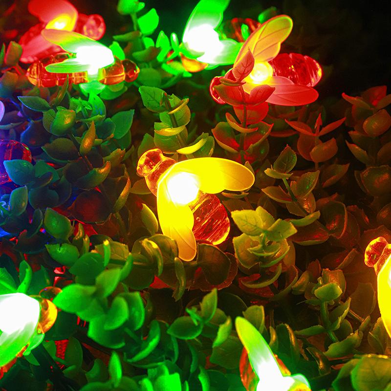 2025 New Year Solar String Lights Courtyard Bee Led Lights Outdoor Waterproof Powered Patio Light Christmas Decorations 224