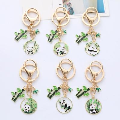 Ano Novo Chaveiro Panda Bambu Guirlanda Pingente Polido Lagosta Clipe Leve Bolsa de Ombro Mochila Decoração Pingente Chaveiro