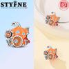 Copper Autumn Pumpkin Maple Leaf Halloween Candy Beads Pendant Ideal For Authentic Bracelet Woman Girl Jewelry