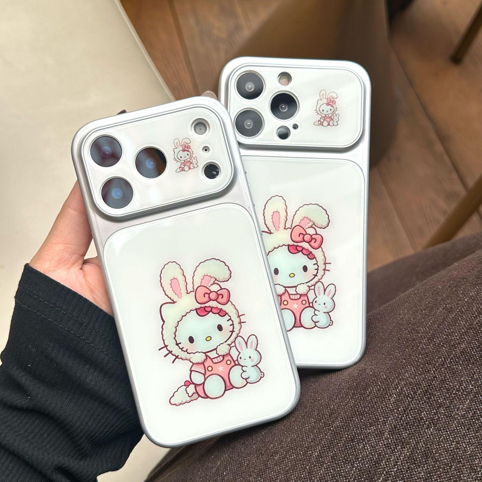

Cute Rabbit & Cat iPhone Case for 13/14/15/16/17 Pro Max 16