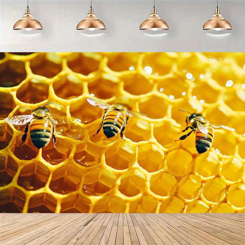 1pc Vivid Beehive Bee Party Background Wall - High-definition Images of Bees and Beehives Background Wall Bee Decoration