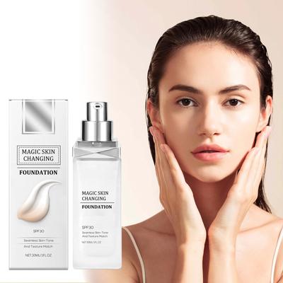 Colour Changing Foundation Perfect Color Changing Foundation Makeup Base Moisturizing Liquid Foundation For Women Girls Non-greasy Non-marking 30ml