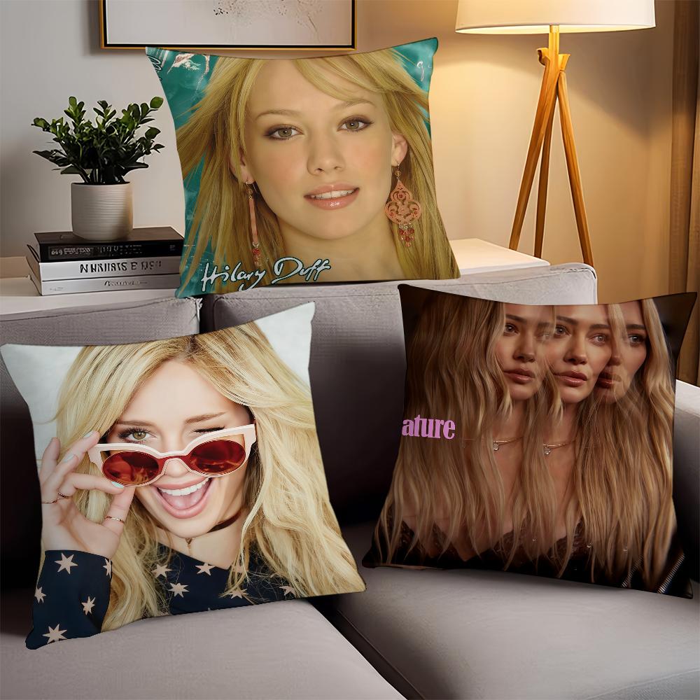 American Singer H-Hilary Duff Pillow Case Office Cushions Suitable For Sofa Car Bedroom Decorative Cushion Cover