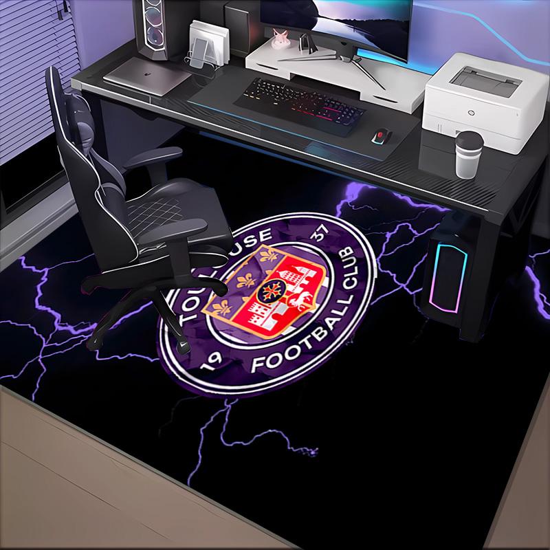 Toul-ouse Football Rug for Living Room, Game Rooms, Office, Bedroom, Office Floor Mat Playful Design, Fan Gifts Christmas Decor