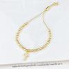 Classic Full Zirconia Cross Pendant Copper Bead Chain Adjustable Bracelet Fashion for Men Women Party Religious Jewelry Gift