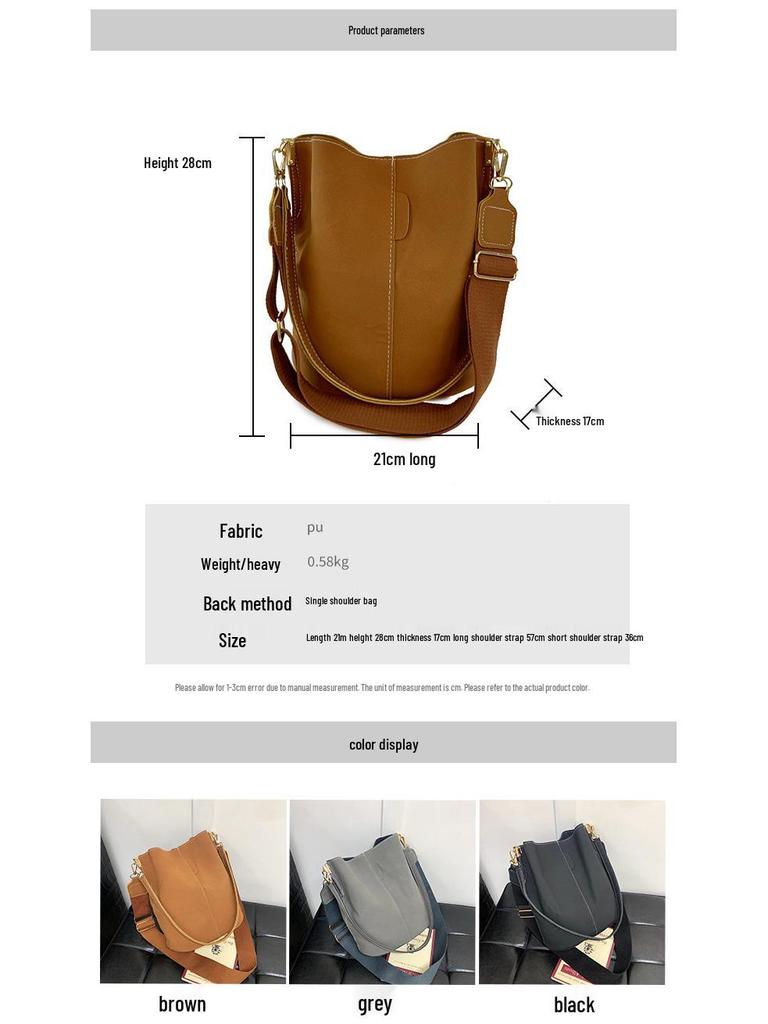 Bucket Bag - Chic Minimalist Shoulder and Crossbody Handbag for Women