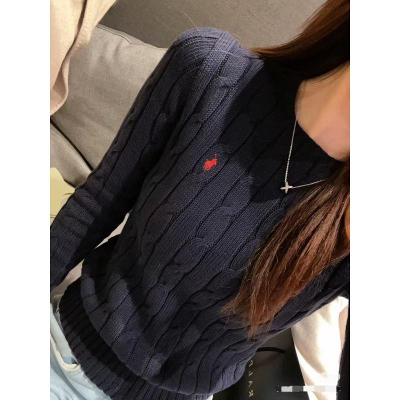 Suéter Pulôver de Gola Redonda EastRogue para Casais no Outono e Inverno, Suéter de Lã Tricotado em Cabo com Cavalo Pequeno, Moderno e Versátil.