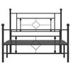 Metal Bed Frame with Headboard and Footboard Black 107 x 203 cm