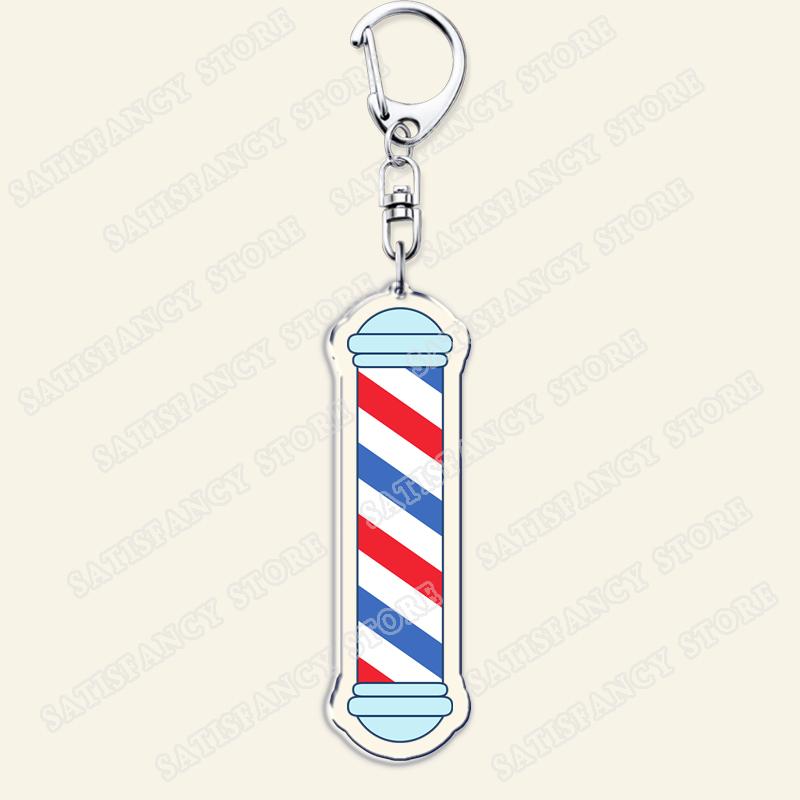 Barber Shop Keychains for Accessories Bag Barbershop Scissors Hairdresser Beard Hairstylist Keyrings Jewelry Friends Fans Gifts