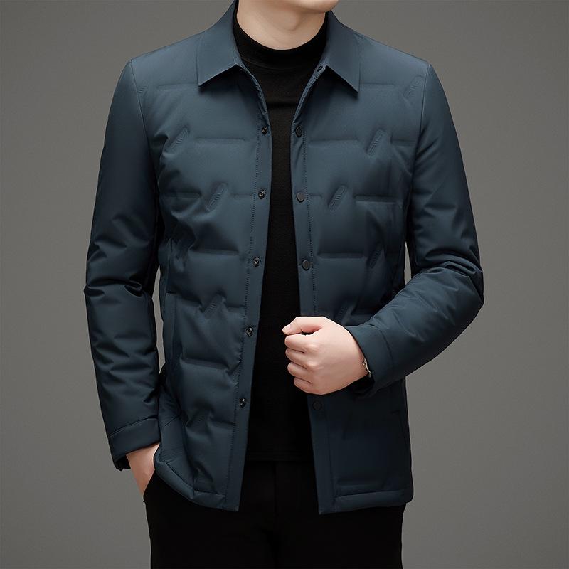Men's Warm Winter Lightweight Business Casual Jacket with Shirt Collar