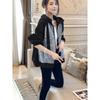 Female Spring Personalized Patchwork Denim Jacket with Temperament, Long Sleeved Hooded Baseball Jacket