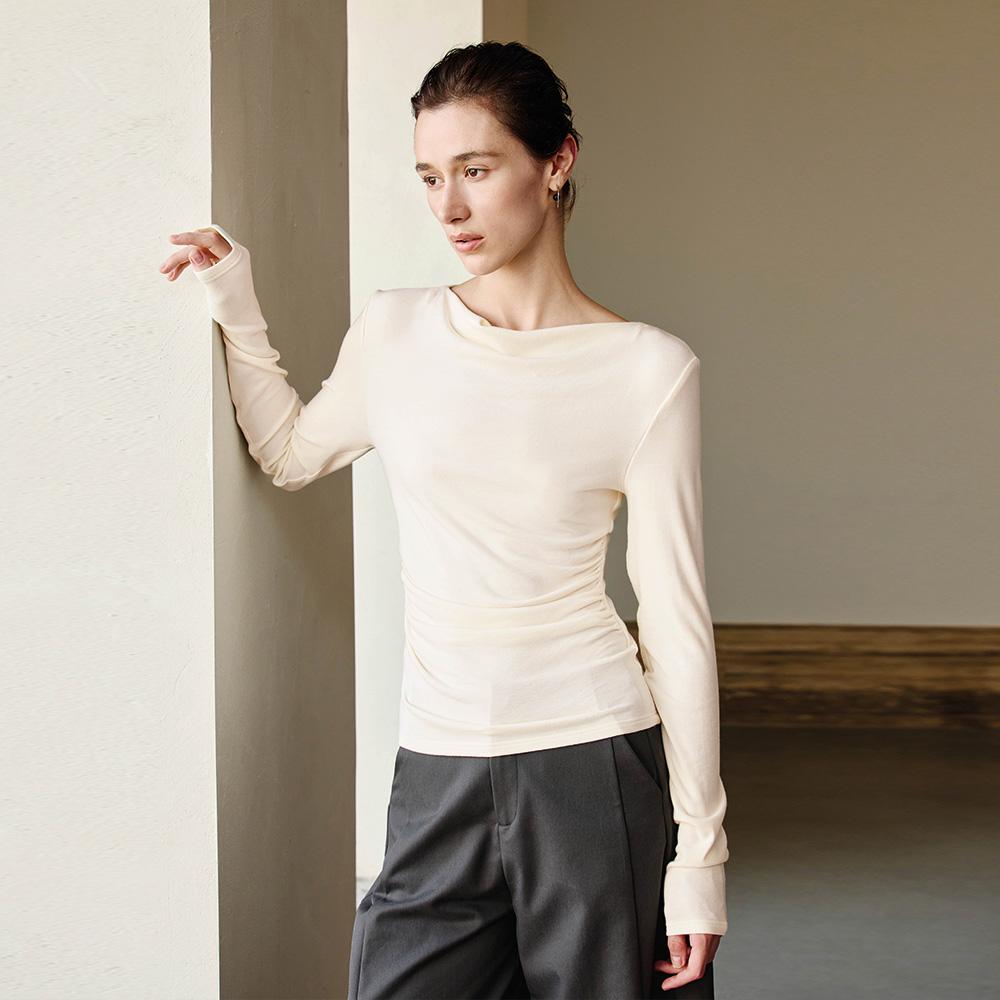 Waiwaiaiem Yy_Waist Tuck Detail Knit Top_3 Color