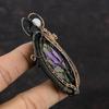 Tree Of Life Purpurite Pendant Copper Wire Wrapped Jewelry Rainbow Moonstone Pendant Handmade Copper Wire Pendant Gemstone Pendant For Gift