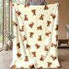 Teddy Bear Hearts Pattern Theme Blanket Lightweight Warm Flannel Blanket Decorative Throw Blanket for Home Decoration