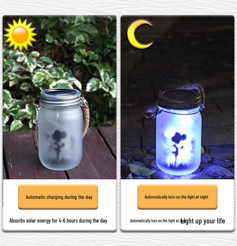 Waterproof Solar Mason Jar Lamp: Outdoor Hanging Tree Light for Night Markets, Garden, and Courtyard Decoration