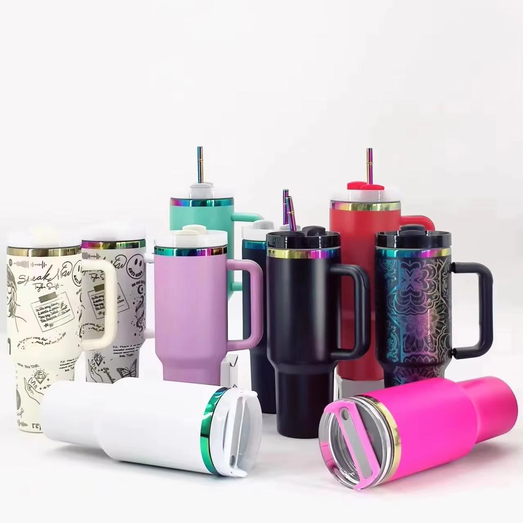 Wholesale Bulk 40oz Custom logo Reusable Insulated Tumbler with Straw Thermo Tumbler Water Tumbler