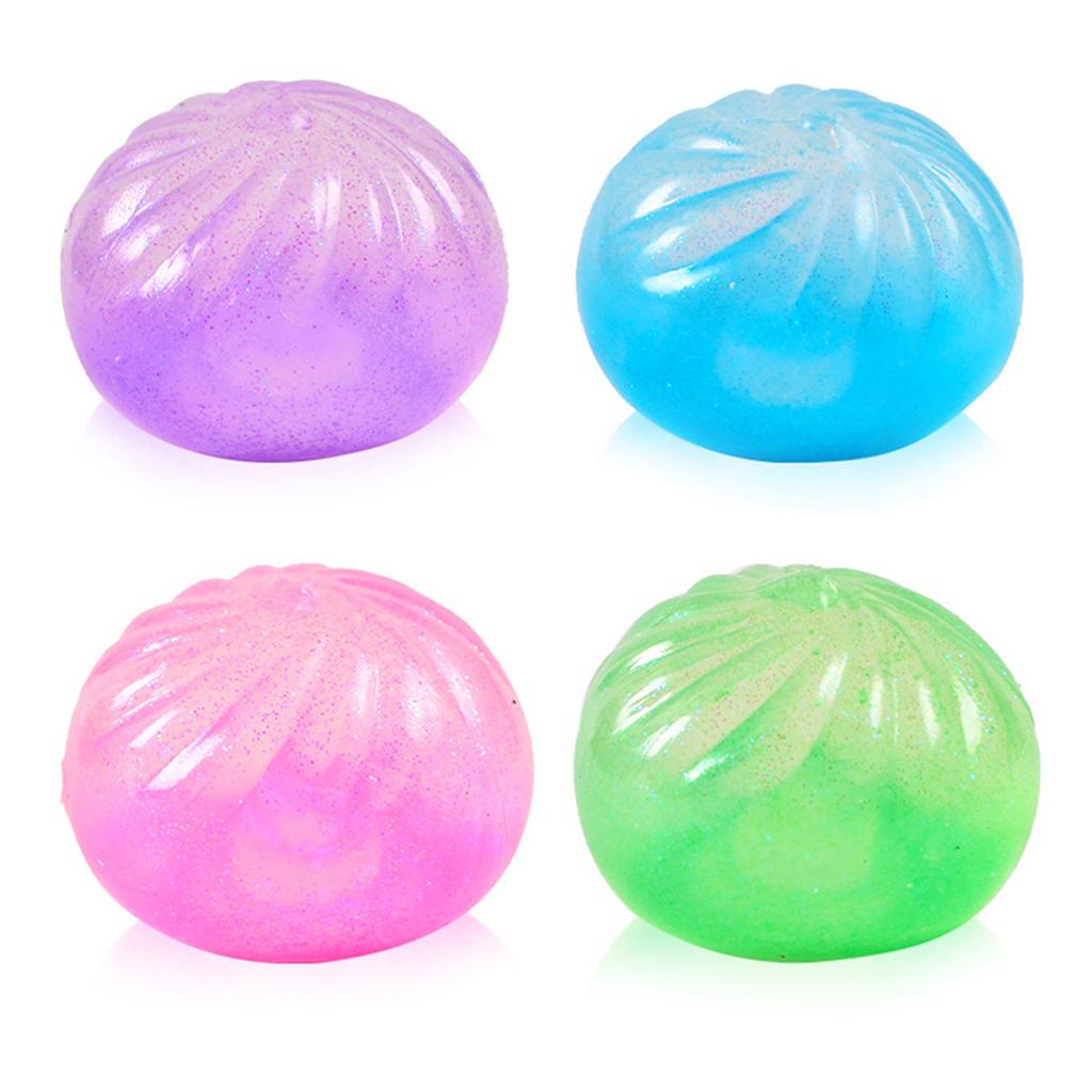 Large Glitter Dumpling Soft Squeeze Decompression Dough Anti-Stress Ball Soft Fidget Mystery Squishy Toys For Home/Office