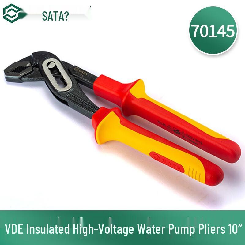 SATA VDE Insulated Water Pump Pliers 10-inch