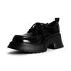2025 spring new fashion outer wear thick heel small leather shoes women's platform solid color Mary Jane glossy fashion single shoes women