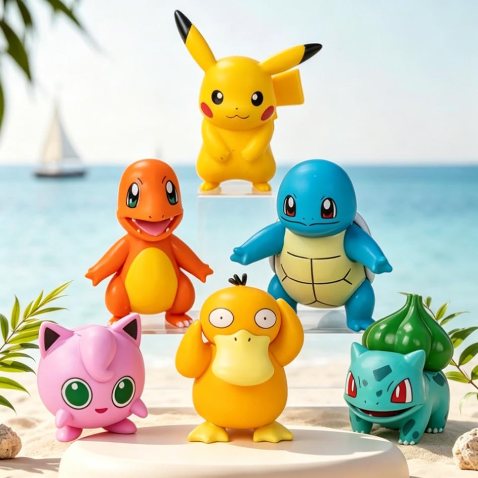 6Pcs Pokemon Anime Figurines Pocket Monster Model Cake Decoration Topper Boys Girls Surprise Gift Party Home Desktop Decor