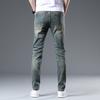 New Summer Jeans Trendy Brand Slim Fit Nine-point Stretch Casual Long Pants for Men