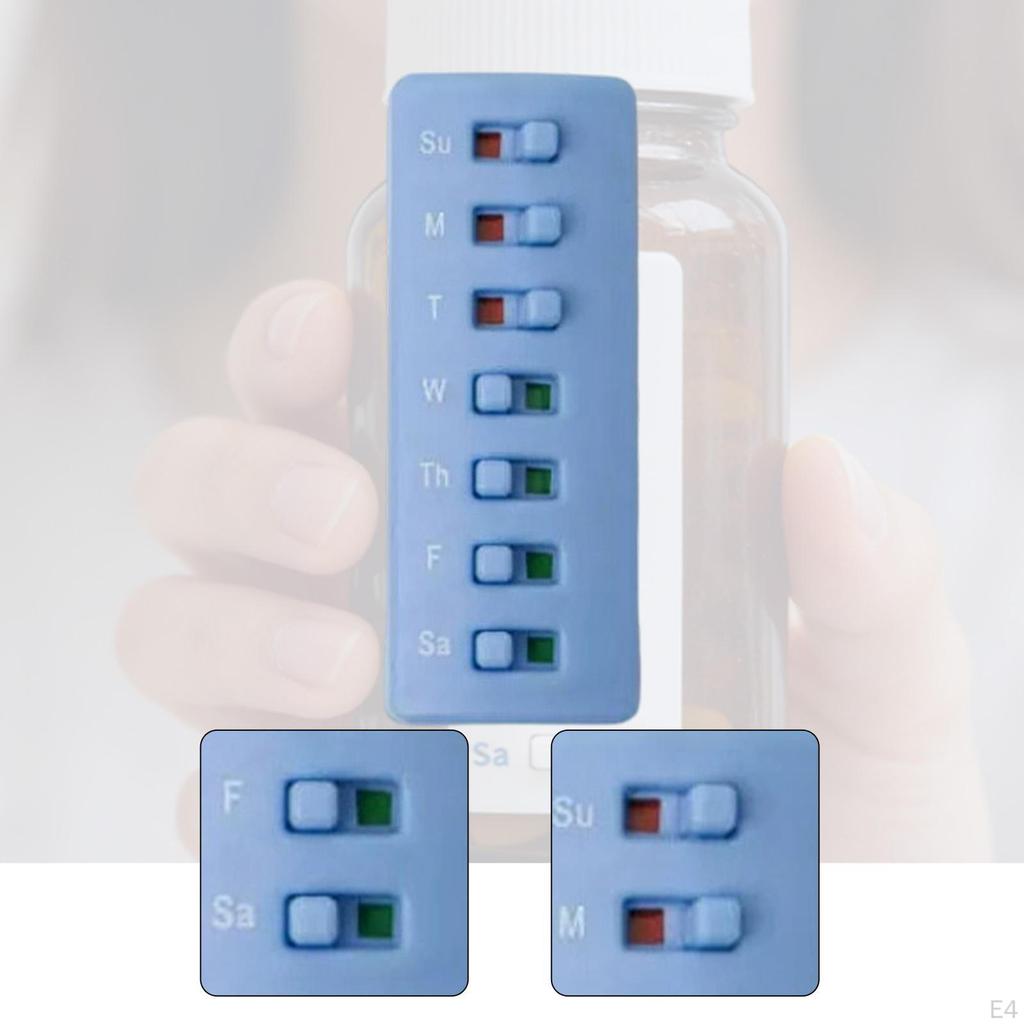 7 Day Memory Aid Compact Daily Medication Tracker for Fridge Work NightStand white
