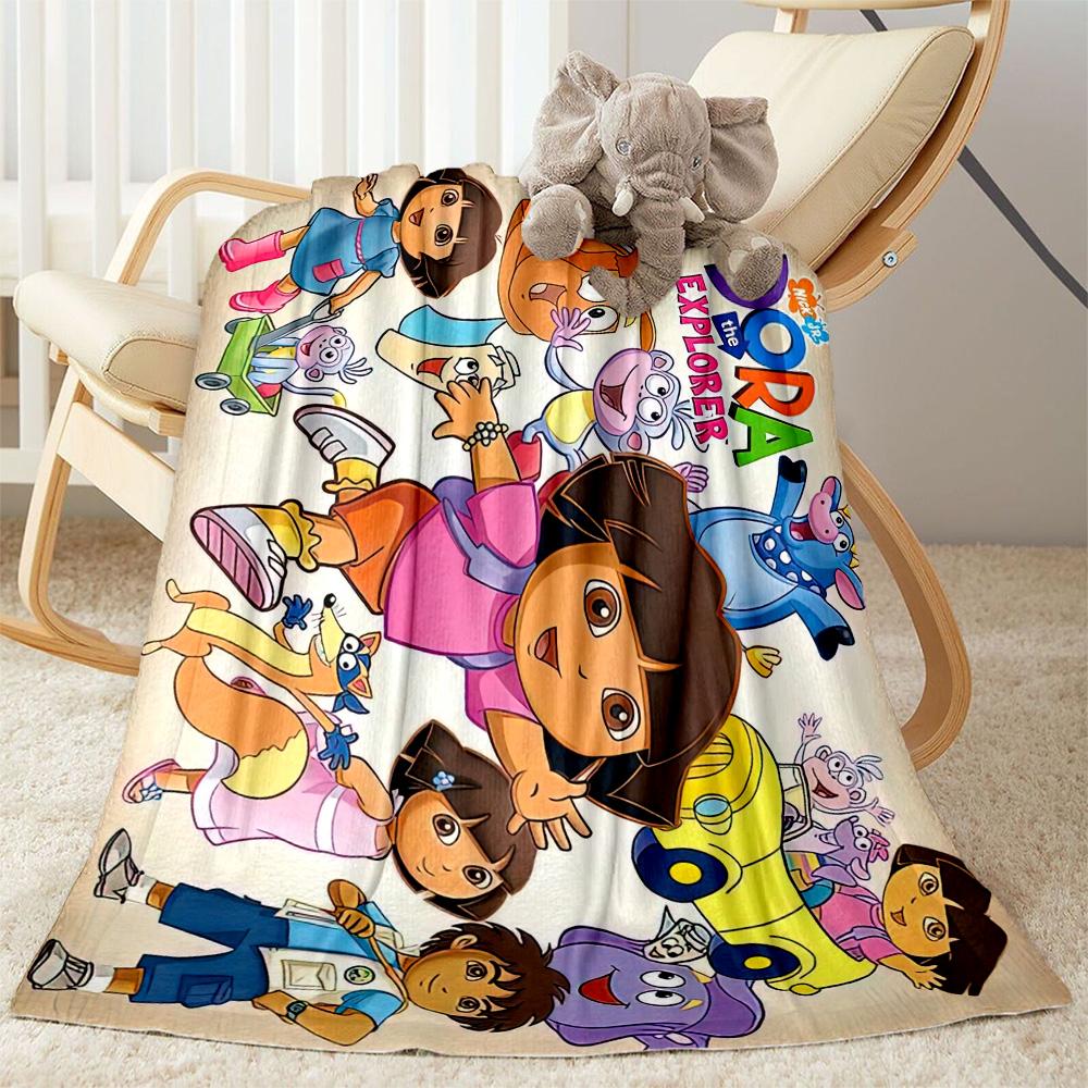 Dora Explorer Blanket Soft & Cozy Suitable for Office Picnics Chair Four Seasons Universal Playful Design Perfect Gift for Relatives and Friends