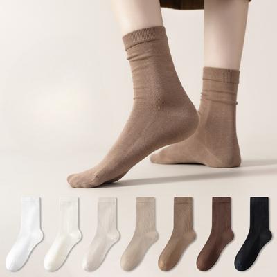 Damen Frühling und Herbst Anti-Pilling Nahtlose Ätherisches Öl Desodorierende Mondsaat Schlauch Baumwollsocken