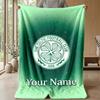 Custom Text Flannel Throw Blanket, Lightweight Cozy Bed Sofa BlanketCeltic FC