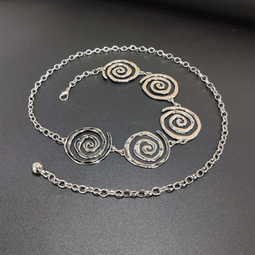 

Metal Sweater Chain Bohemian Women Waist Seal Retro Waist Chain Belt Body Decor Accessories silver-style2