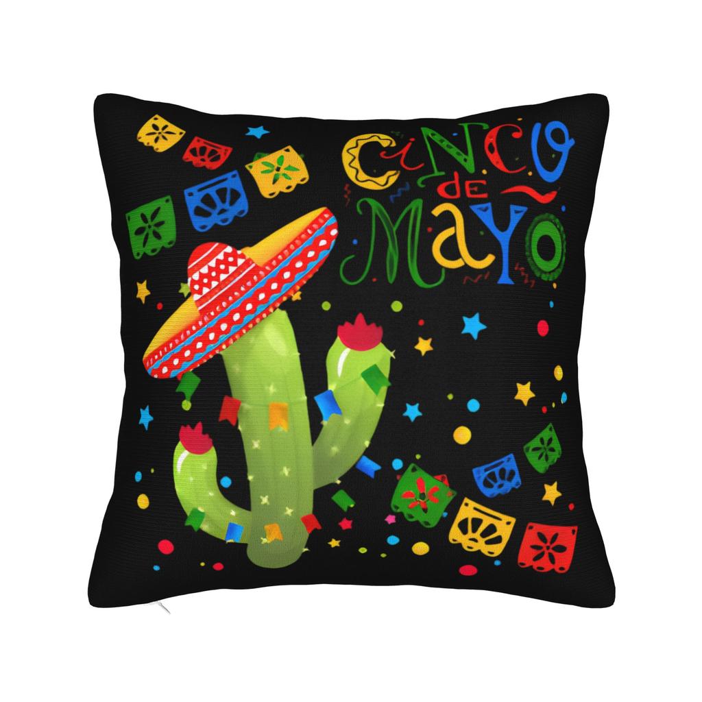 Let'S Fiesta Party Printed Pillow Case Mexican Amigo Cinco De Mayo Sombrero Morden Pillow Cover Soft Pillowcases