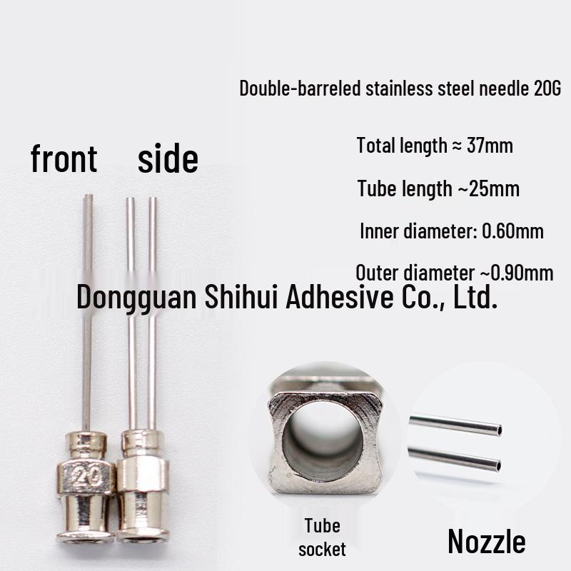 Stainless Steel 37mm Double-Tube Glue Dispensing Needle Valve