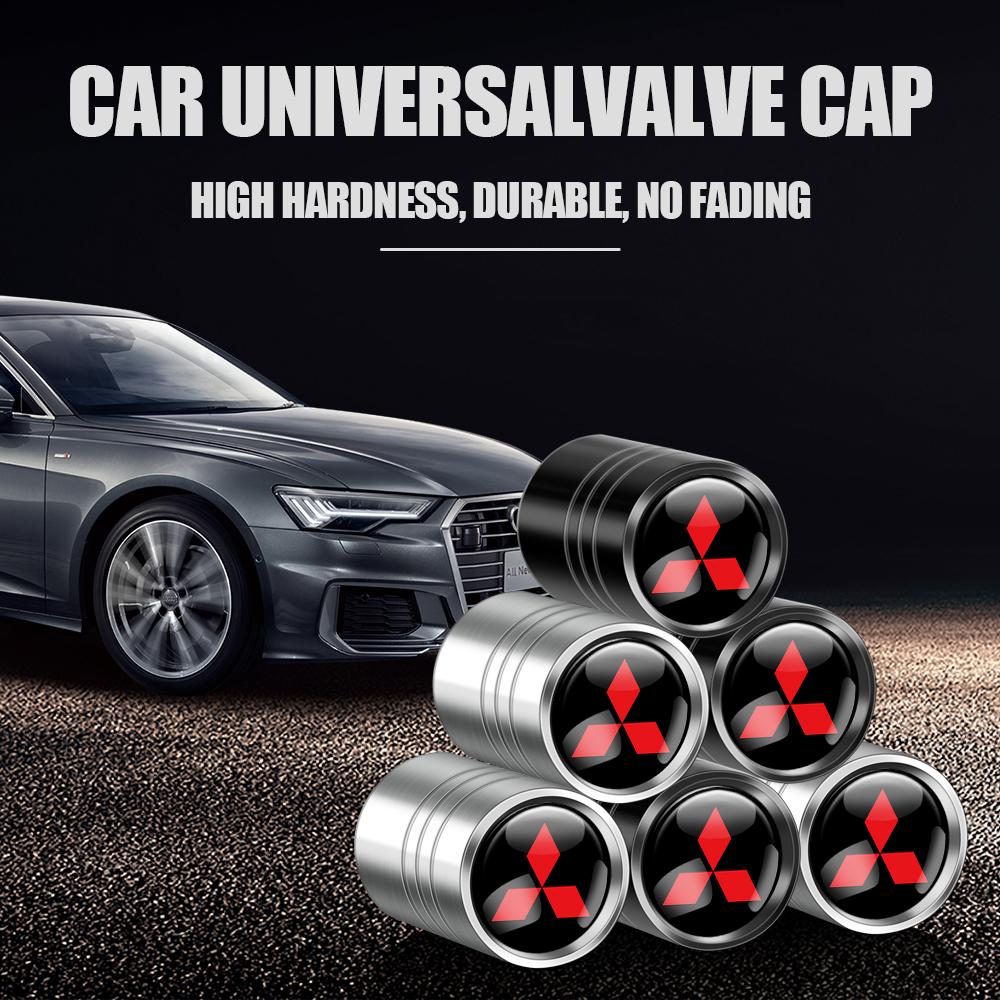 4Pcs Metal Car Wheel Tire Valve Caps Stem Case Cover Accessories For Mitsubishi 9 Ralliart X EX ASX Colt Outlander Pajero Lancer