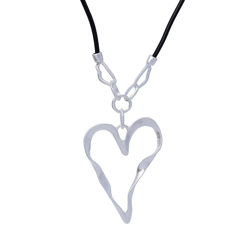 Silver love necklace long ins high-end women's jewelry