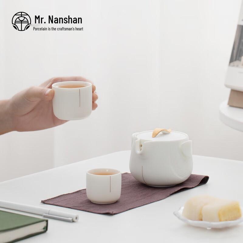 Portable White Ceramic Travel Tea Set
