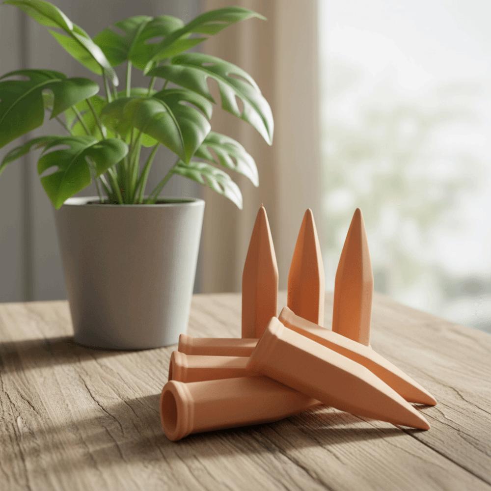 4PCS Automatic Terracotta Self Watering Spikes Effort-saving Uniform Seepage Plant Drip Irrigation Device Handmade