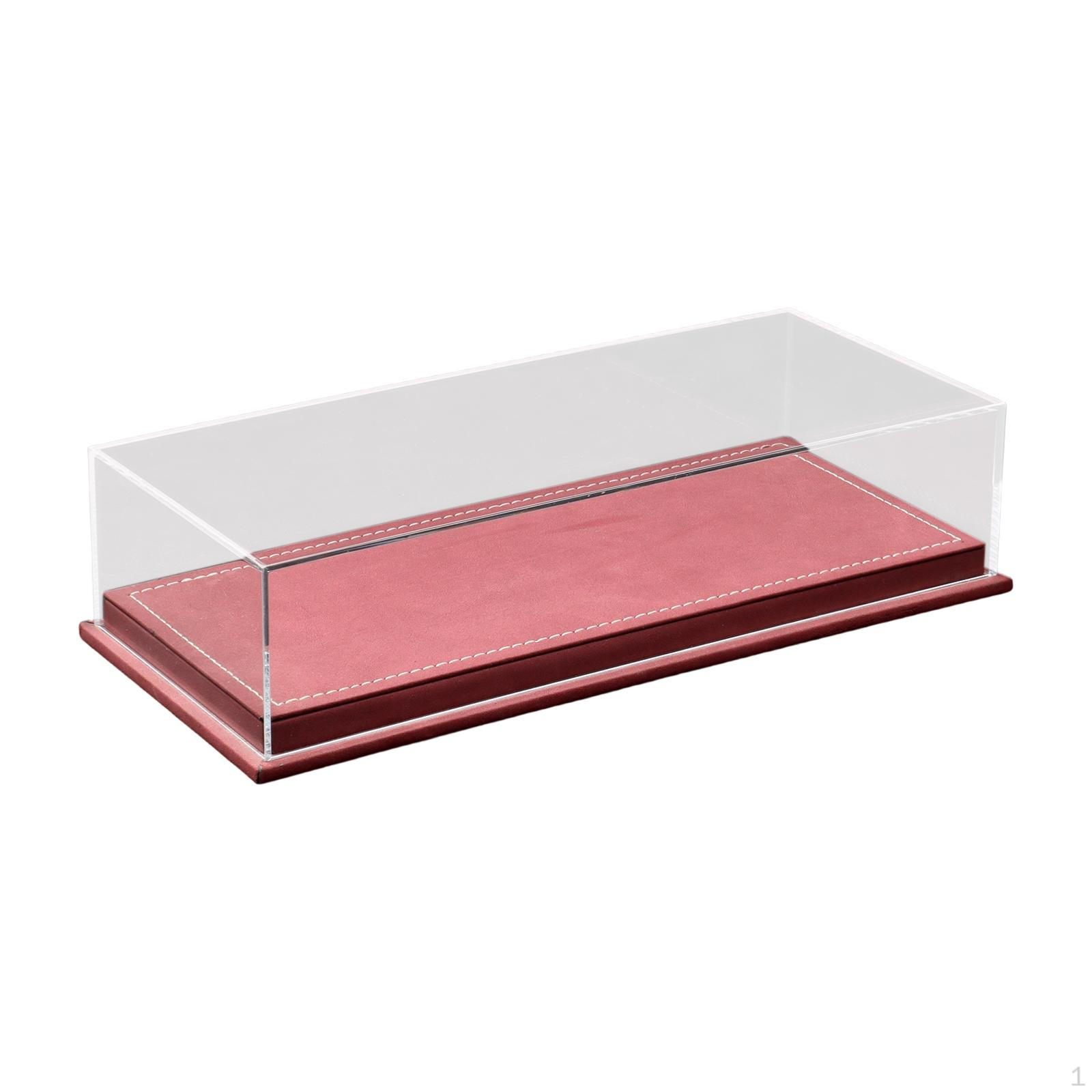 Acrylic Display Case for 1/64 Model Collection Collectors Gift,with PU Leather Base Toy Car