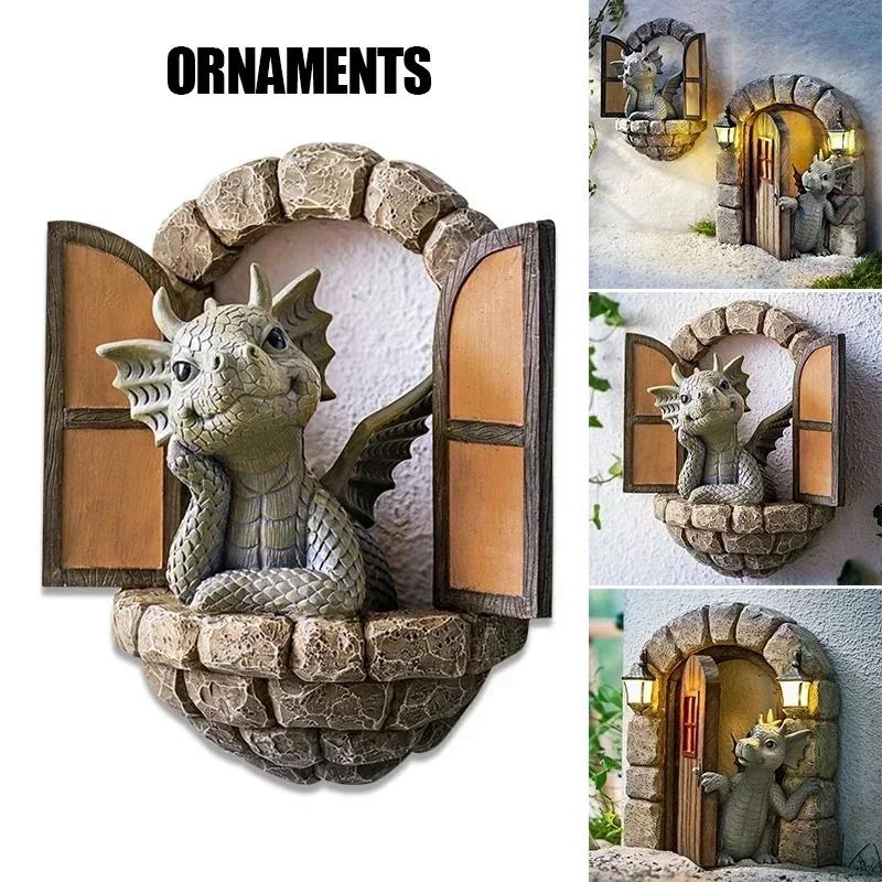 2026 Dragon-Shaped Resin Giant Lawn Sculpture Gothic Fantasy Dragon Creative Statue For Garden Courtyard Patio Art Decoration