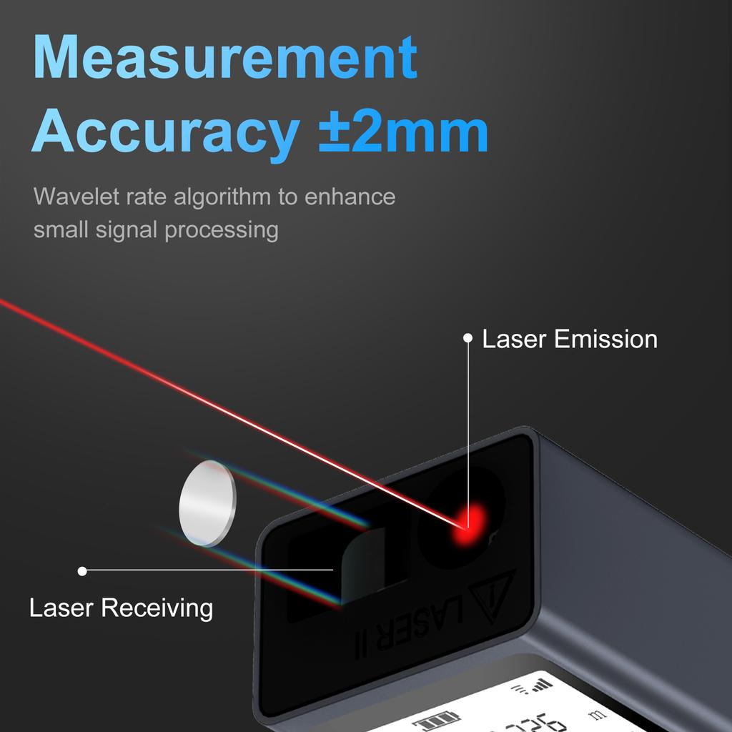 Laser Distance Meter Multifunctional Portable Measuring Device Metal Housing Mini Size Rangefinder Measurement