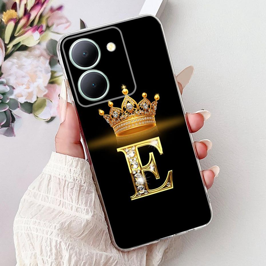 Fashion Letter Phone Case For Vivo Y36 5G (V2248) / Y27 5G (V2302) Clear TPU Slim Cover For Vivo Y36 Y27 5G Soft Silicone Cases
