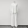 French Casual Two-Piece Loungewear Set: Relaxed Shirt and Pants for Women