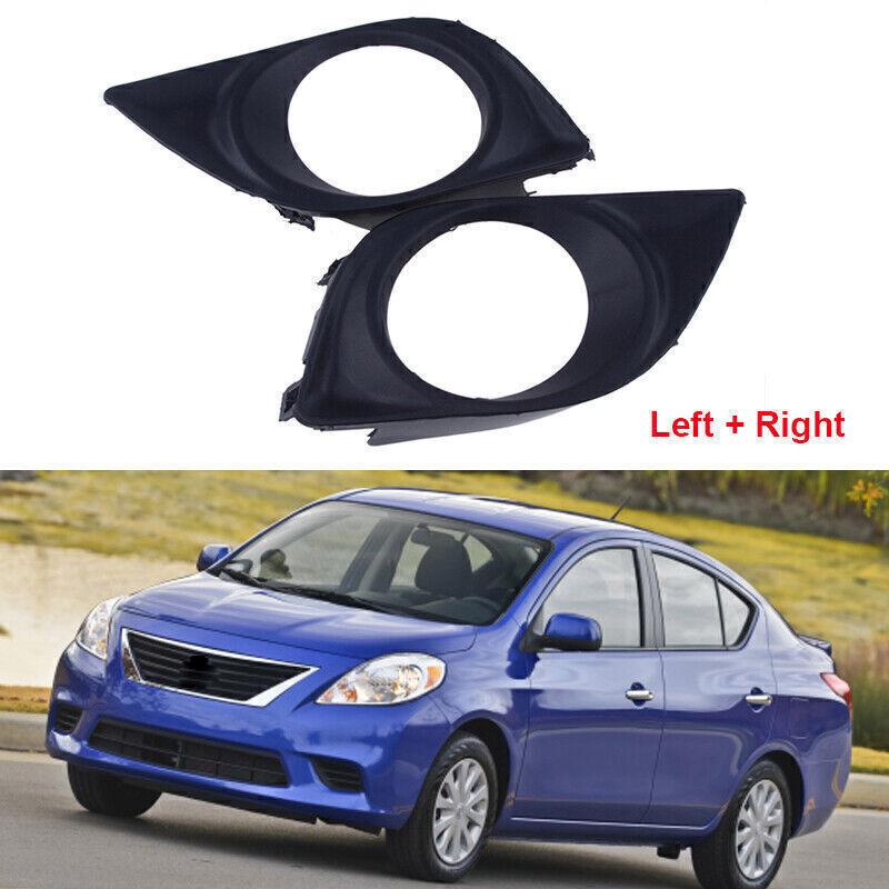 LH & RH Side Front Bumper Fog Light Bezel Cover For Nissan Versa Sunny 2011-2013