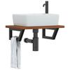 VidaXL Wall-mounted Vanity Shelf Steel and Solid Oak Wood, Floating Vanity Shelf, Vanity Shelf for Countertop 3302351