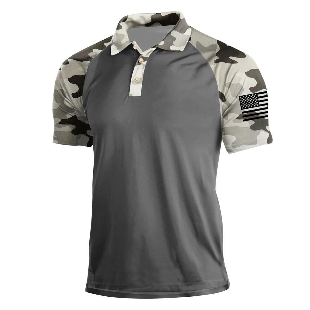 Camicia da Uomo Estiva Stampata a Maniche Corte con Collo a Revers Moda Casual da Uomo