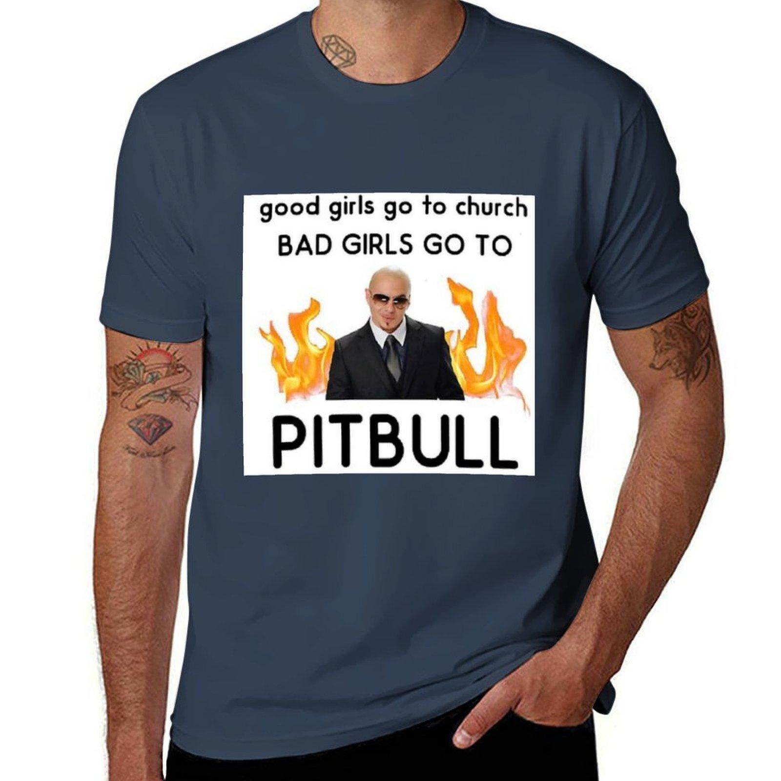 good girls go to church bad girls go to Pitbull TShirt Light Athletic Short Sleeve Tee Shirt S