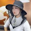 Mosquito Sun Hat with Hidden Head Net and Neck Flap for Men Women Outdoor Fishing Hiking Camping Mosquito and Lnsect Repellent Black