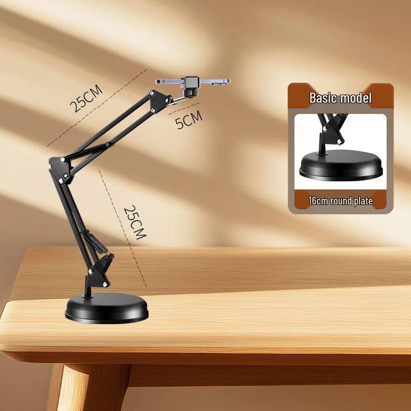 

Mobile Phone Holder with Fill Light for Live Streaming and Overhead Shots - Perfect for Food, Jewelry, and Video Recording