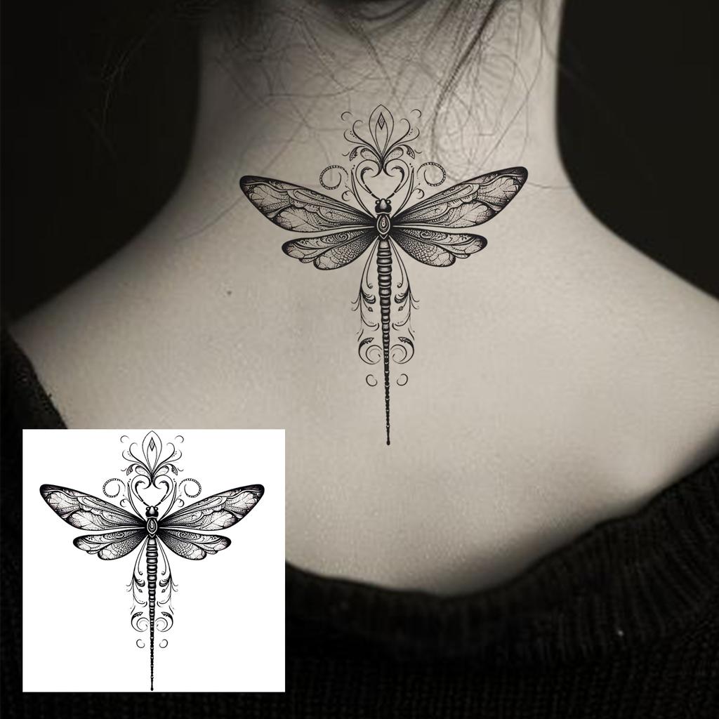 1 Sheet Butterfly Temporary Tattoos For Women Hands Clavicle Neck, Fake Tattoo Stickers Waterproof Long Lasting Realistic Tatoos