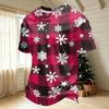 Men's Quick Dry Short Sleeve Round Neck T-Shirt with Christmas Print