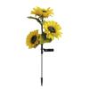 Outdoor Solar Sunflower Lights Solar Powered Sunflower Lights with 3 Sunflower Heads LED Solar Lights for Patio Lawn